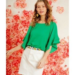 Ruffled Sleeve Blouse